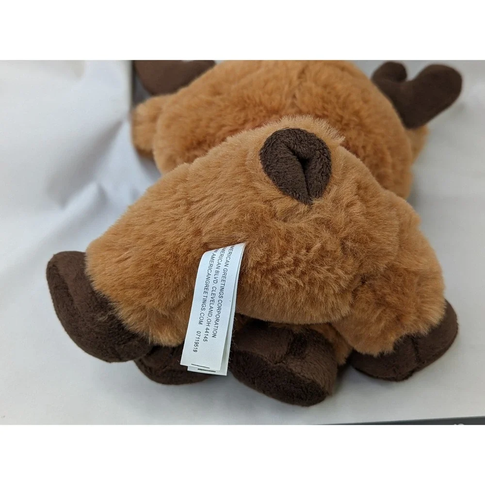 American Greetings Deer‎ Plush 8 Inch 2019 Christmas Scarf Stuffed Animal Toy